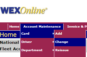 WEX Online Acct Maintenance